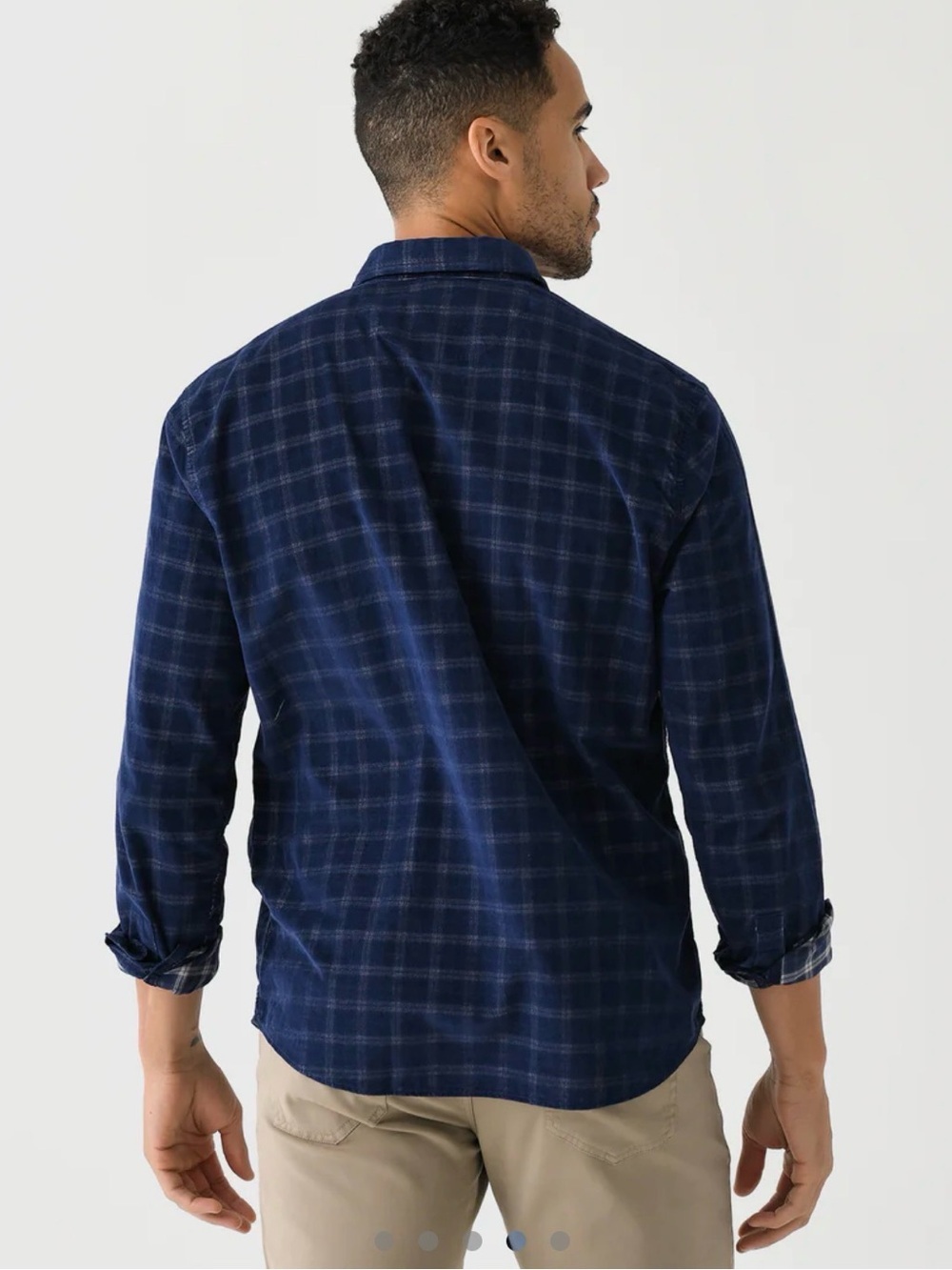 Johnnie-O Shearer Corduroy Button-Down Shirt Blue Plaid Size XXL NWT - Picture 3 of 16